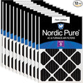 Nordic Pure 16x24x2 Pleated MERV 8 Pure Carbon Air Filters 12 Pack | Actual by NordicPure