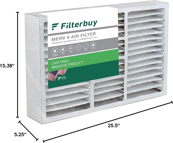 Filterbuy 16x25x5 Air Filter MERV 8 Essential Dust & Allergy Defense, Pleated - Image 10
