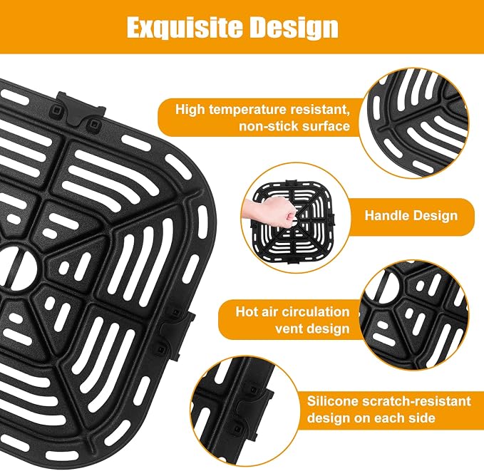Air Fryer Grill Pan for COSORI Square Air Fryer Pro LE 5 Qt, Non-Stick - Image 4