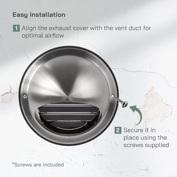 Vent Systems 5 Inch Stainless Steel Round Dryer Vent Cover - Image 4