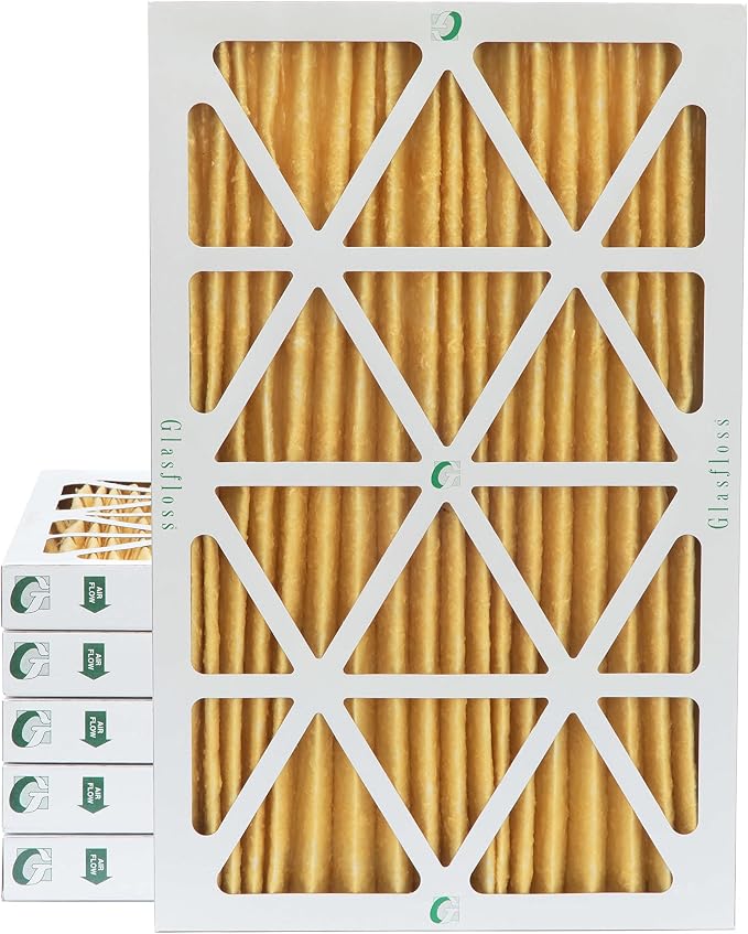 Glasfloss ZL 14x25x2 MERV 11 2" Inch AC Furnace Pleated Air Filters. Box of 6. by Glasfloss