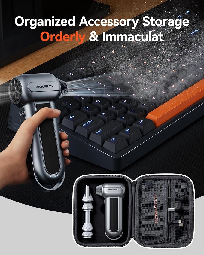 WOLFBOX Hard Carrying Case for MF100 Electric Air Duster, Shockproof Travel - Image 3