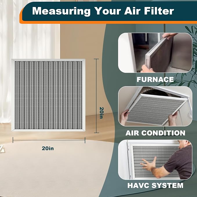 2 Pack 20x20x1 Reusable Air Filter, MERV 8, Permanent Electrostatic Air Filter - Image 3