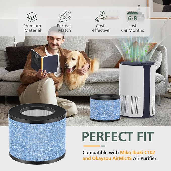 2 Pack C102 HEPA Air Filter MA-01CW Replacement Filter Compatible - Image 2