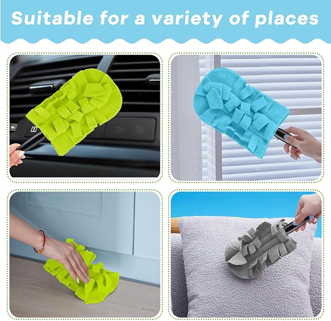 Zubebe 6 Pcs Duster Refill Reusable Fleece Duster Refills Feather Flat Dusters - Image 3