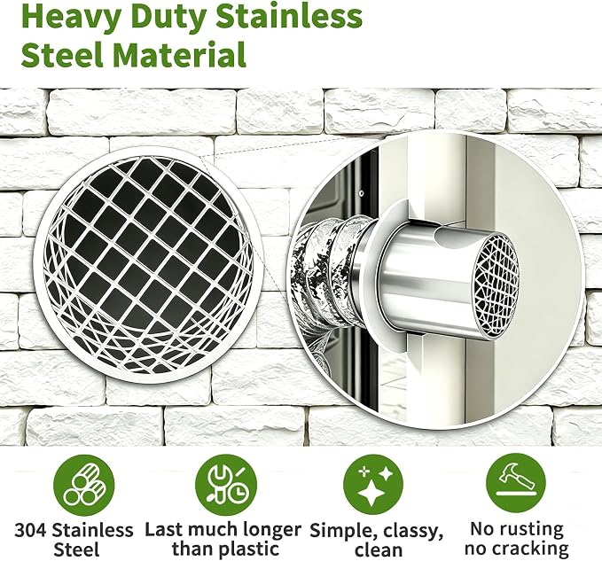 PVC Termination Cap for 3.75" to 3.85" ID Pipes, 304 Stainless Steel 4" Dryer - Image 3
