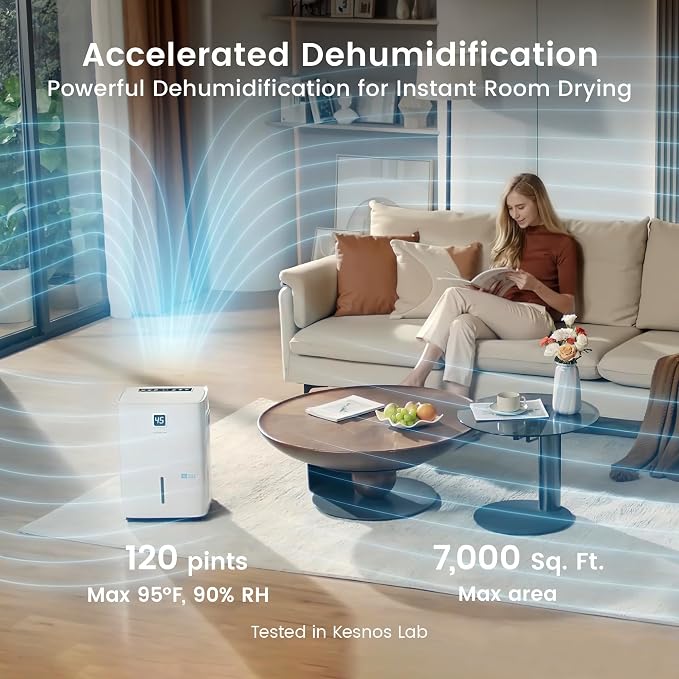 Kesnos 7, 000 Sq. Ft. 120 Pints Energy Star Dehumidifier - Image 2