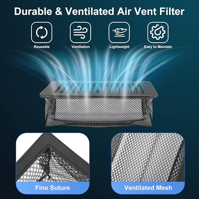 Floor Register Cover Trap, 4 x 10 Inch Floor Air Vent Cover Screen - Image 3