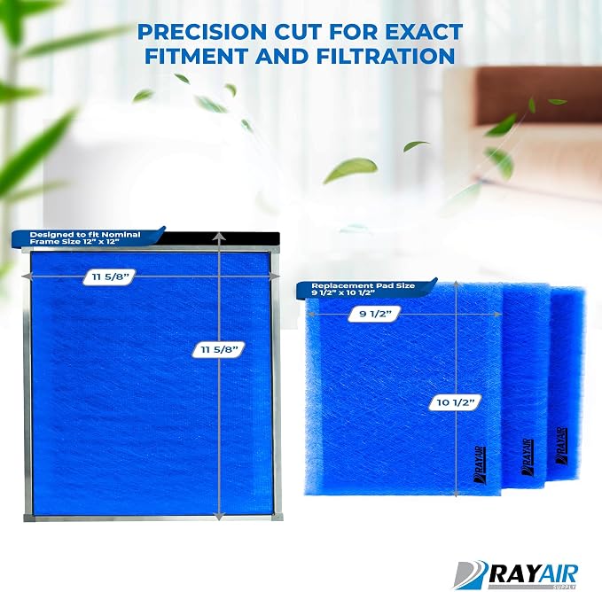RAYAIR SUPPLY 12x12 Replacement Filter Pads Compatible - Image 2