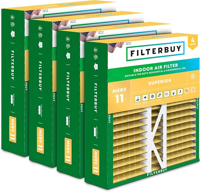 Filterbuy 16x22x5 Air Filter MERV 11 Superior Pet & Allergy Defense, Pleated by Filterbuy