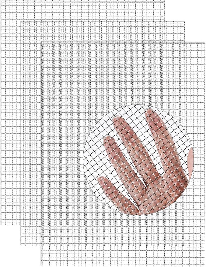 3Pack 5Mesh 10'' x 14'' Wire Mesh Screen, 304 Stainless Steel Anti-Rusted Mesh by TOYPOPOR