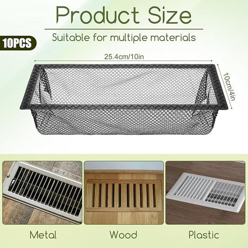 10 Pcs 4 x 10 Inch Floor Register Cover Trap, Floor Vent Filters Screen Floor - Image 2