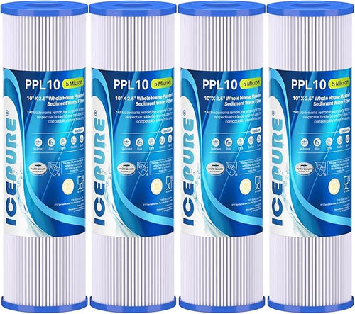 10" x 2.5" Pleated Sediment Water Filter Cartridge Replacement Any 10 inch RO by ICEPURE