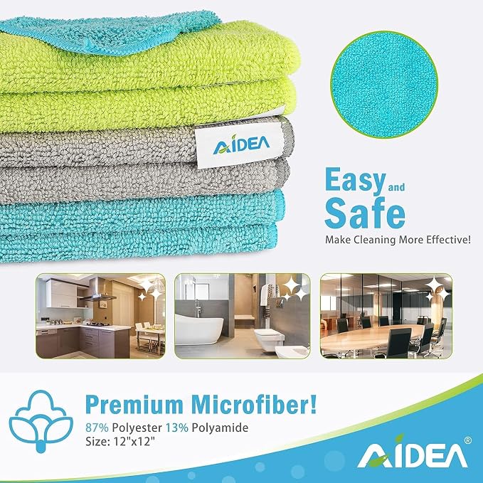AIDEA Microfiber Cleaning Cloth-200PK, Soft Microfiber Towels - Image 2