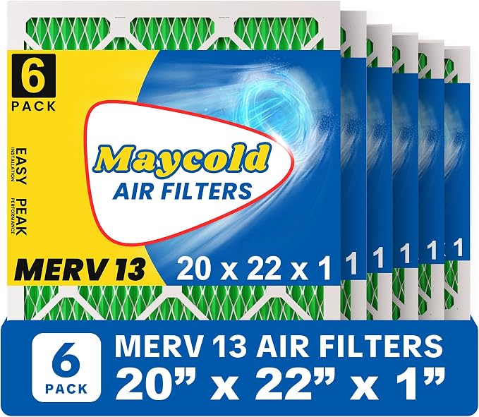 Maycold 20x22x1 MERV 13 Furnace Air Filter, High-Performance HVAC AC Filters by Maycold