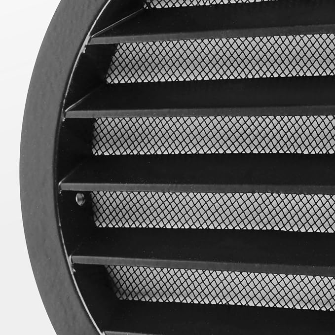 calimaero® WSGB 6" Inch Black Round Metal Air Vent Grill Cover Flat Louver - Image 6