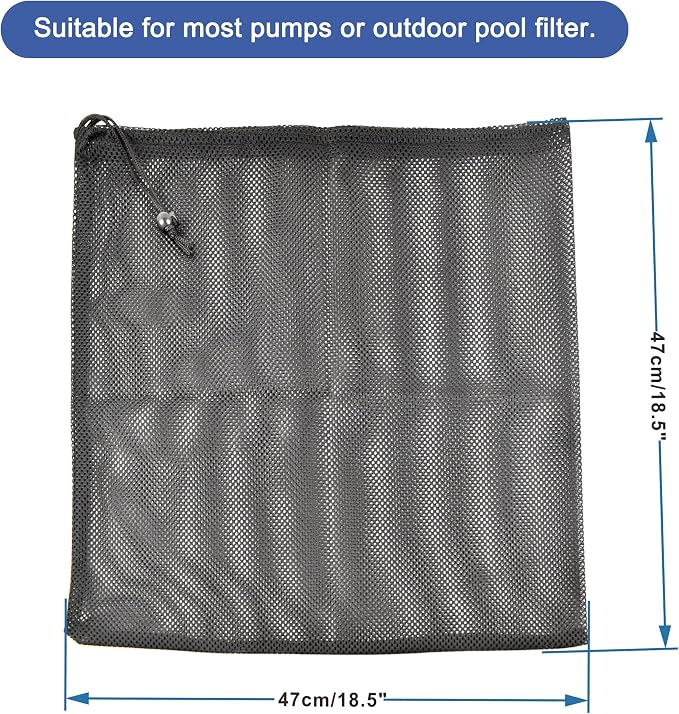 CONQUERALL 18.5x18.5inch Large Pond Filter Bag Black Polyester Media Mesh Bag - Image 2