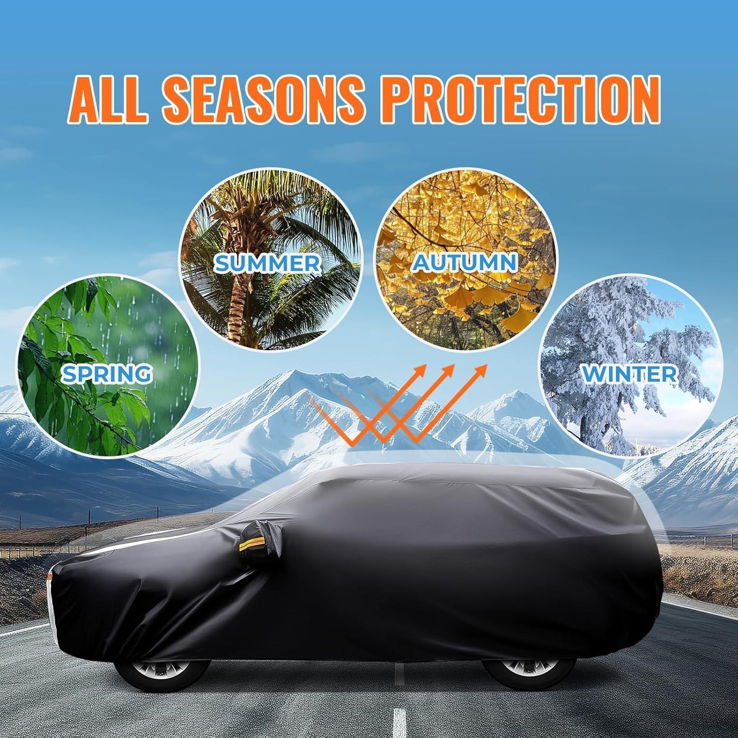 Honda Pilot Car Cover 100% Waterproof All Weather, Gift with Towel, 10 Layers SUV Car Cover Custom Fit 2002-2025 Honda Pilot, Full Exterior Car Covers Rain Sun UV Protection with Door Zipper.