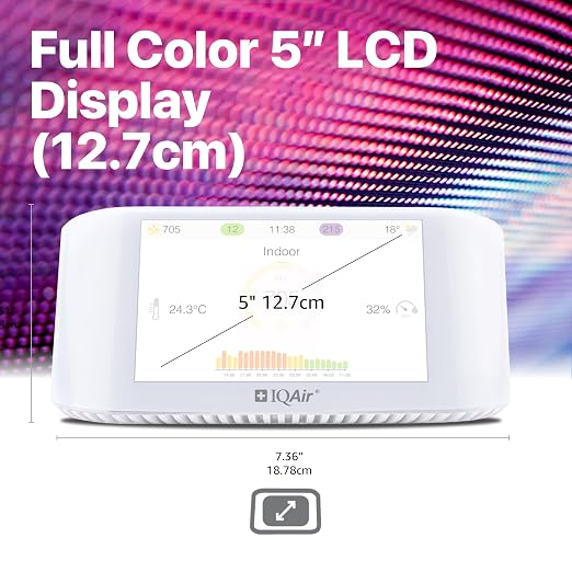 IQAir Air Quality Monitor Indoor, Swiss Design, Detects PM2.5, Temperature - Image 9