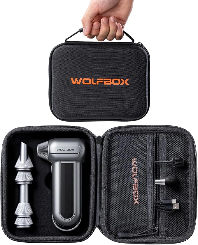 WOLFBOX Hard Carrying Case for MF100 Electric Air Duster, Shockproof Travel by WOLFBOX