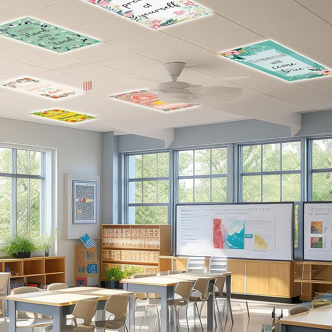 QOUBAI 6PCS Fluorescent Light Covers, 4x2 Feet Magnetic Light Cover Fluorescent - Image 7