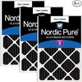 Nordic Pure 24x24x2 Pleated MERV 8 Pure Carbon Air Filters 3 Pack | Actual by NordicPure