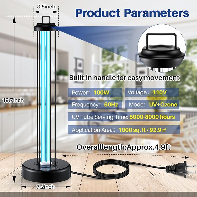 Qualirey 100W UV Light with Ozone Purifier - Image 6