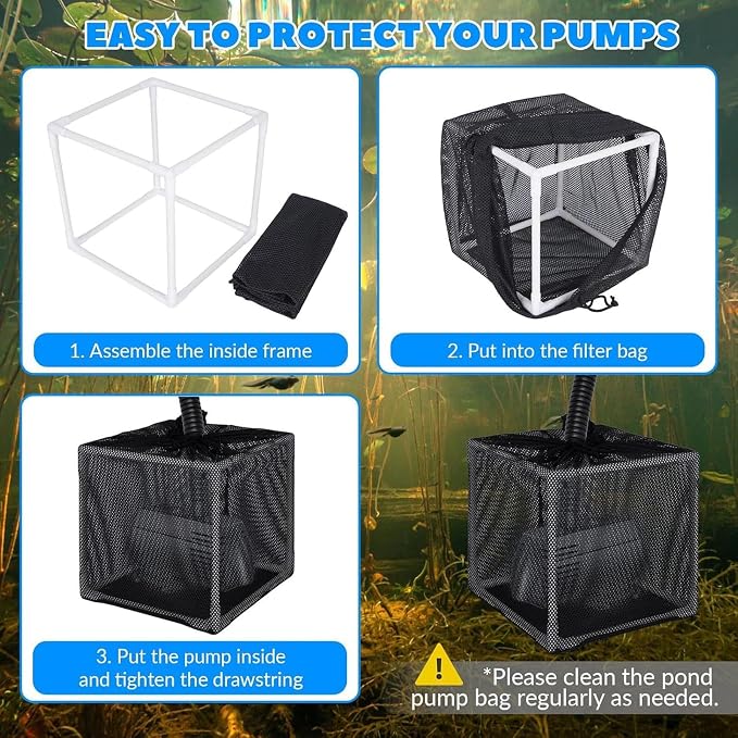 Yosoo Health Gear Pond Anti Clogging Filter Bag 1 Pack 12" Cube, Heavy Duty - Image 3