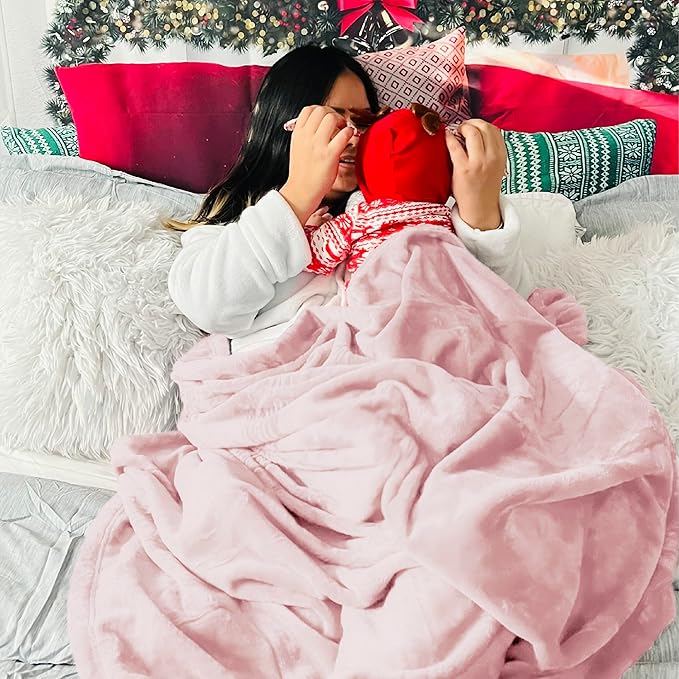 Bedsure GentleSoft Fleece Blanket Twin Size Pink - 300GSM Lightweight Plush Fuzzy Cozy Soft Valentines Blanket for Bed, Sofa, Couch, Travel, Camping, 60x80 inches