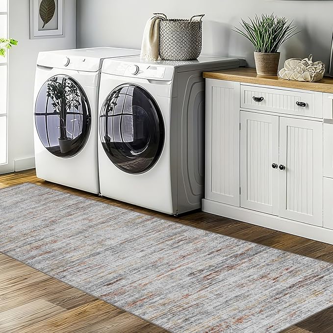 3x8 Runner Rug Non Slip Washable Rugs for Hallways, Abstract 8ft Kitchen Runners Rug for Entryway,Stain Resistant Rug Runner，Ultra-Thin Kitchen Mats for Living Room Bedroom