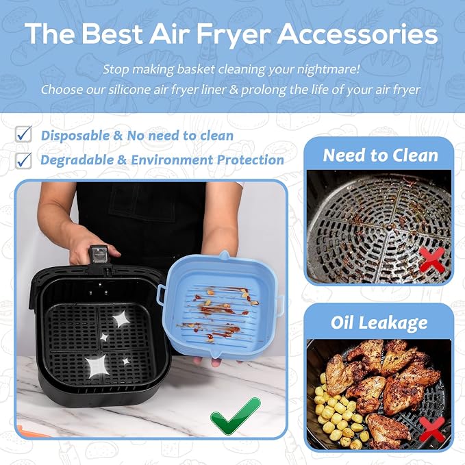 Silicone Air Fryer Liners Square - Image 2
