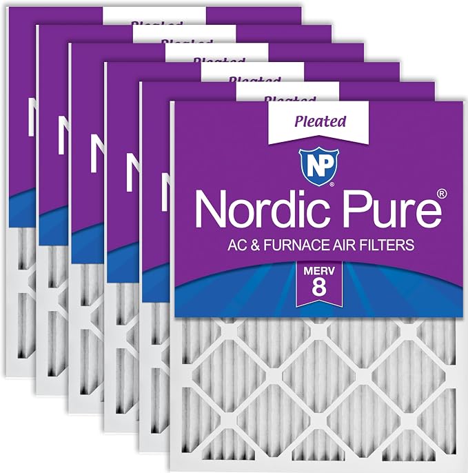 Nordic Pure 14x30x1 MERV 8 Pleated AC Furnace Air Filters 6 Pack by NordicPure