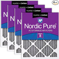 Nordic Pure 12x18x1 Pleated MERV 8 Plus Carbon Air Filters 4 Pack | Actual by NordicPure