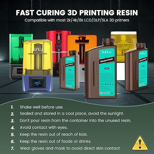 SUNLU 3D Printer Resin 4kg, Fast Curing Standard 3D Resin - Image 6