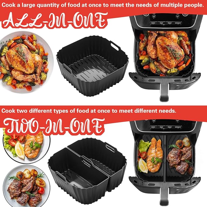 Air Fryer Accessories for Chefman 8Qt 9Qt, 7-9QT Air Fryer Silicone Liners - Image 4