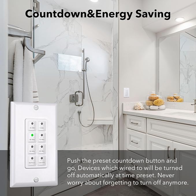 BN-LINK 60-Minute in-Wall Spring Wound Countdown Timer Switch - Image 6