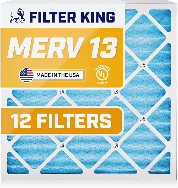 Filter King 17.5x22x1 Air Filter | 12-PACK | MERV 13 HVAC Pleated A/C Furnace by FilterKing