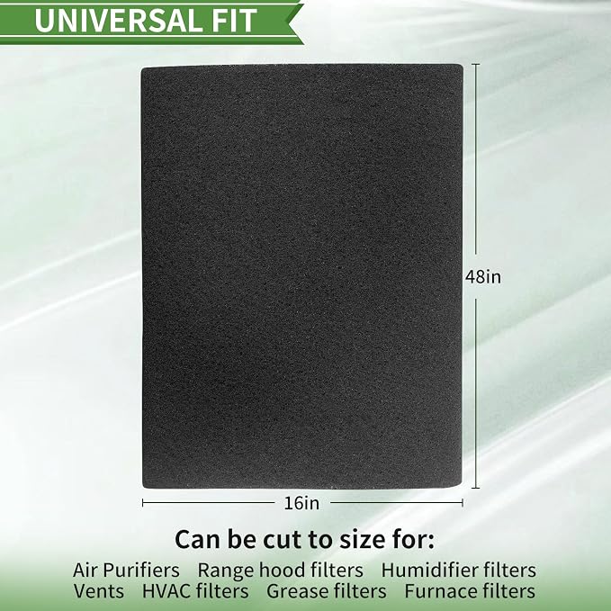 Activated Carbon Filter Sheet 16"x48" – Cut to Fit | Charcoal Filter Removes - Image 5