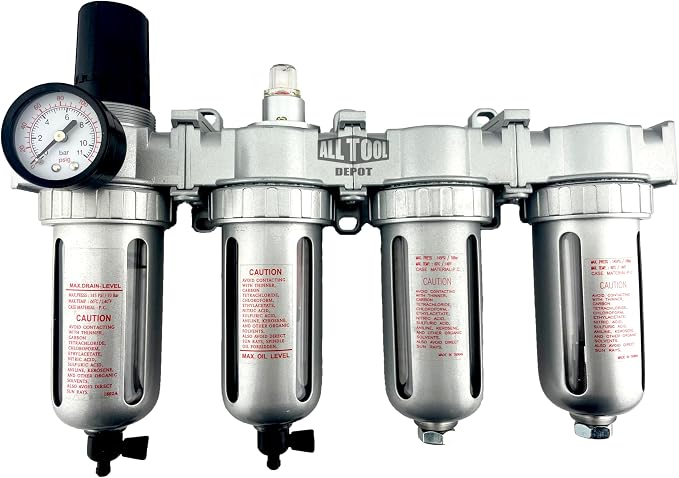 4 STAGE HIGH DUTY INDUSTRIAL GRADE ULTRA CLEAN FILTER REGULATOR COALESCING by AllToolDepot
