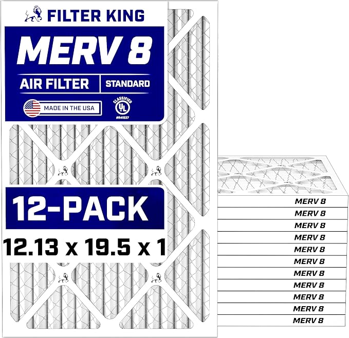 Filter King 12.13x19.5x1 Air Filter Dust & Allergy Control AC Furnace Filters by FilterKing