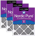 Nordic Pure 12x12x1 Pleated MERV 8 Plus Carbon Air Filters 3 Pack | Actual by NordicPure