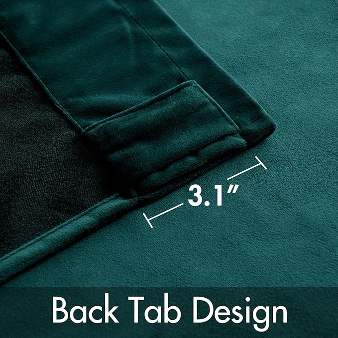MIULEE Velvet Curtains 108 inches Long 2 Panels - Luxury Blackout Curtains for Bedroom Living Room Thermal Insulated Home Christmas Decor Super Soft Window Drapes Rod Pocket & Back Tab, Emerald Green