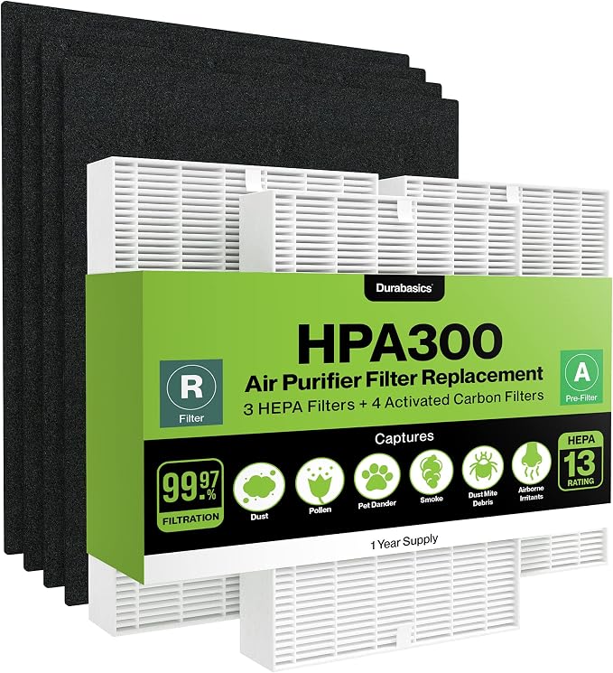 Durabasics 3 HEPA Filter Set for HPA300 Honeywell Air Purifier Filters & by Durabasics