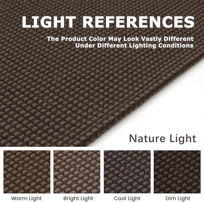 KOZYFLY Runners for Hallways 2x10 ft Washable Kitchen Runner Non Slip Rubber Backed Hallway Rugs Cotton Entryway Runner Rug Floor Carpet for Indoor Hall, Backdoor, Kitchen, Reddish Brown/Coffee