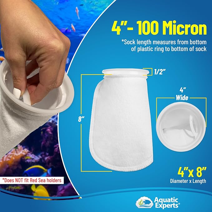 Aquatic Experts 4 inch Ring 100 Micron Felt Filter Sock - Image 6