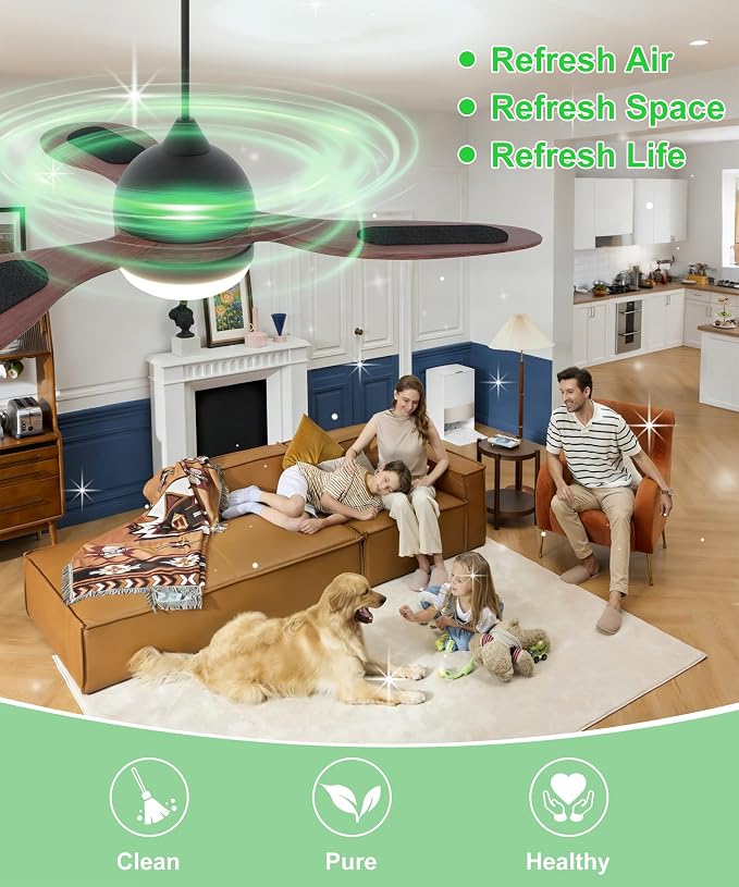 Ceiling Fan Filters for Blades, Activated Carbon Fan Blade Air Purifier Pads - Image 3
