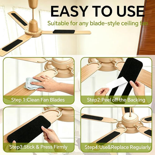 10 Pack Ceiling Fan Filters for Blades, 9.9" X 3.5" Activated Coconut Carbon - Image 2