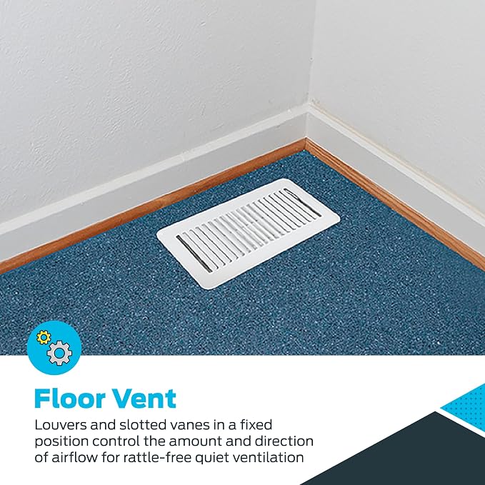 EZ-FLO 4 x 10 Inch Floor Register Vent Cover, One-Way Ventilation Register - Image 4