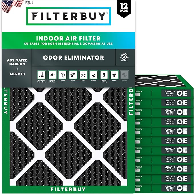 Filterbuy 18x20x1 Air Filter MERV 10 Odor & Allergy Defense by Filterbuy