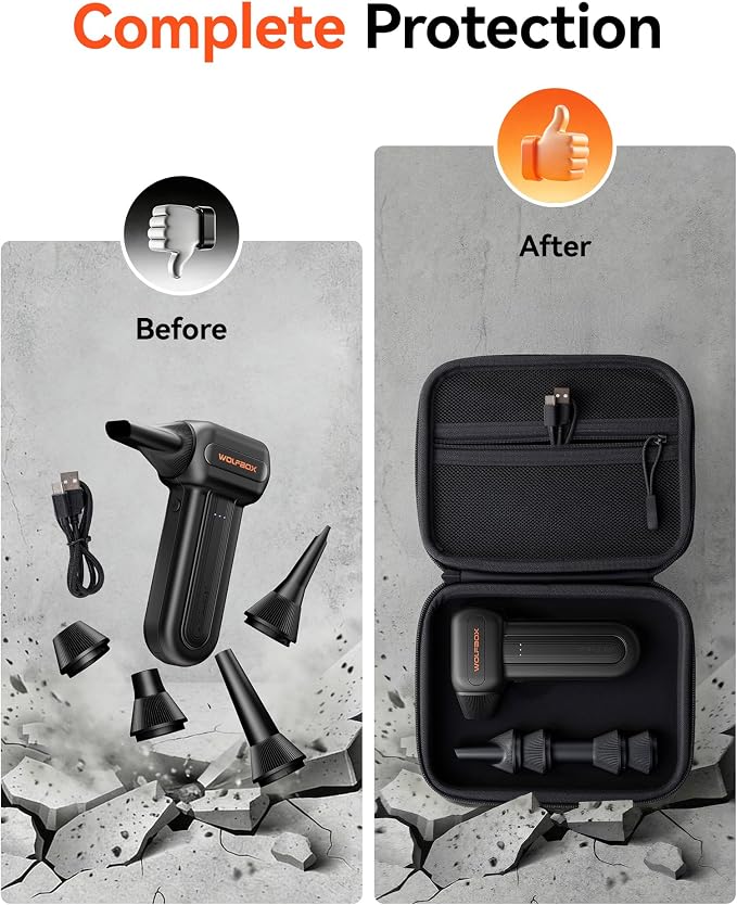 WOLFBOX Hard Carrying Case for MF60/MF70 Electric Air Duster, Shockproof Travel - Image 4